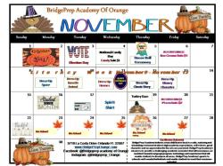 BPA of Orange 2020-2021 - November Calendar 